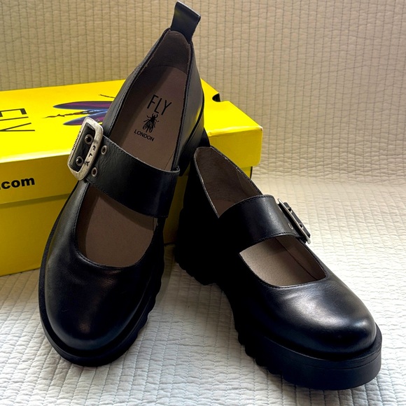 Fly London Shoes - Fly London Moch126Fly Black Leather Mary Jane size 10 NWB
